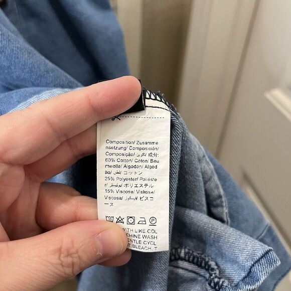 Shein Curve Chambray Blue Jean Denim Button Up Jumper Dress Womens Size 2XL - Picture 5 of 9